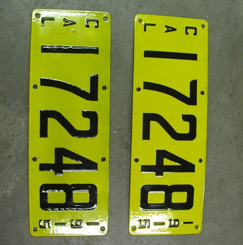 1915 California License Plates – No. 17248 – One Pair SOLD!!