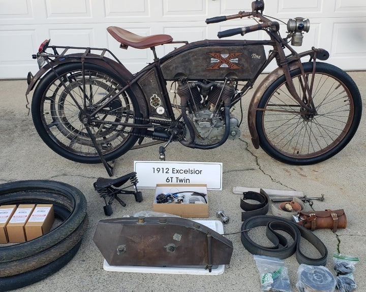 1912 Excelsior 6T Twin Cylinder Motorcycle - Motorcycle Cannonball Veteran