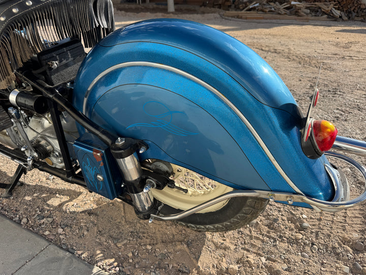 1942 Indian Four Cylinder Motorcycle - Running - Riding - Title