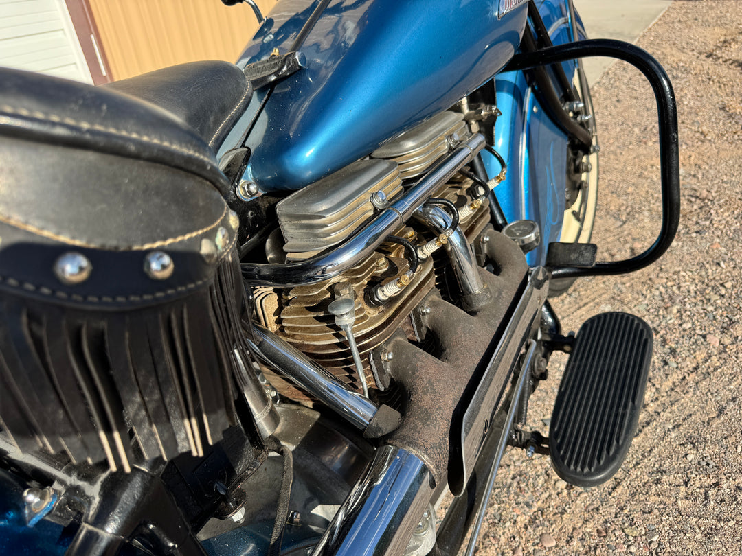 1942 Indian Four Cylinder Motorcycle - Running - Riding - Title