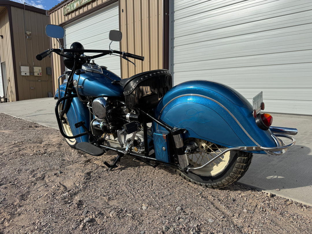 1942 Indian Four Cylinder Motorcycle - Running - Riding - Title