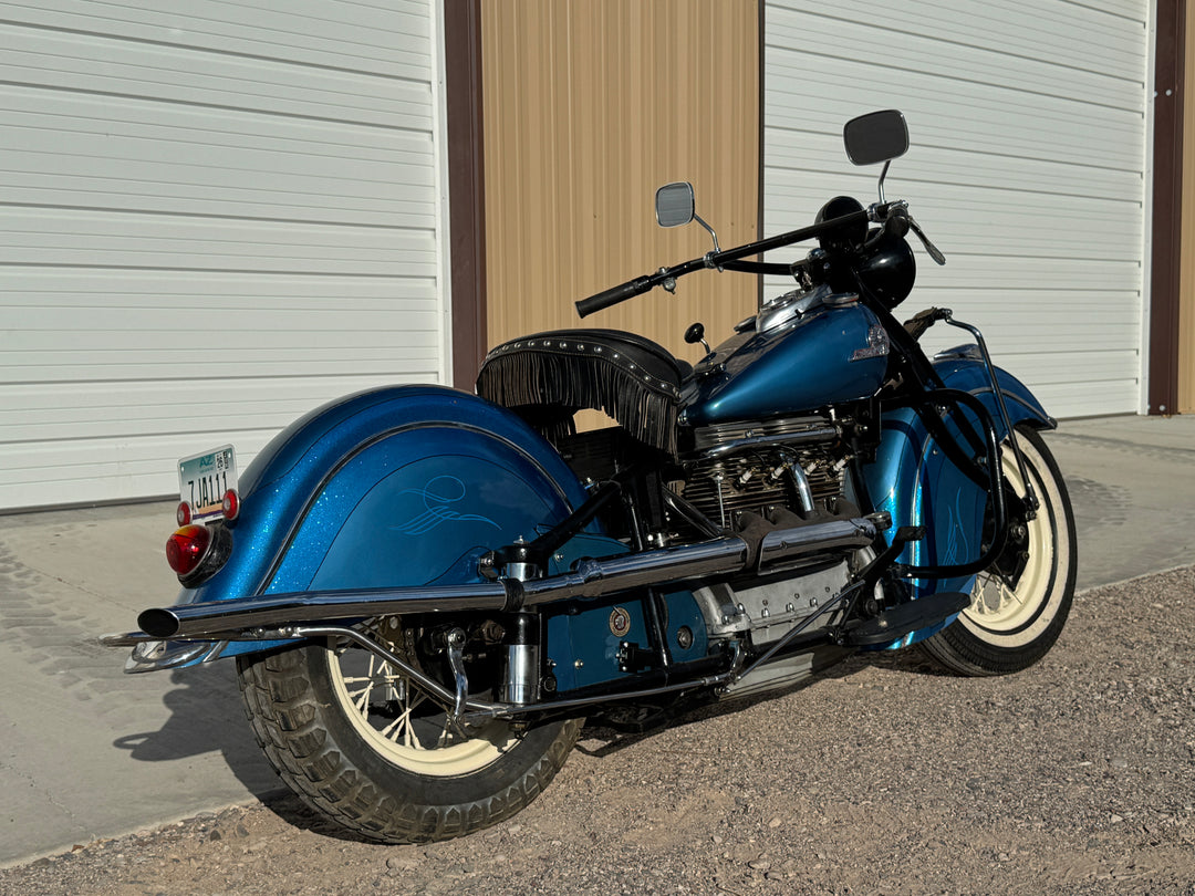 1942 Indian Four Cylinder Motorcycle - Running - Riding - Title