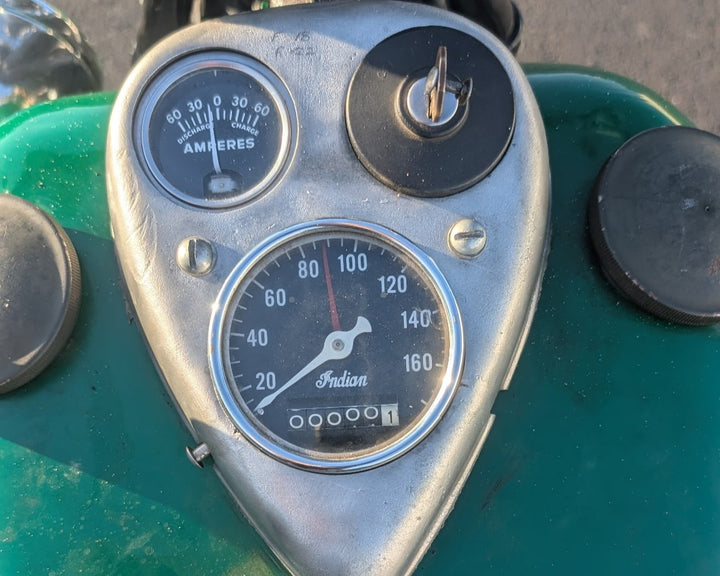 1941 Indian Four Cylinder Motorcycle - Running - Riding