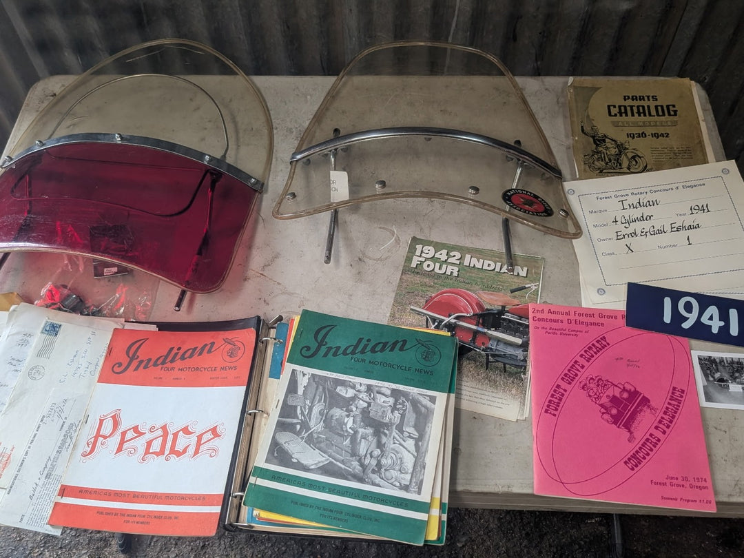 1941 Indian Four Cylinder Motorcycle - Running - Riding