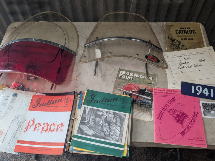 1941 Indian Four Cylinder Motorcycle - Running - Riding