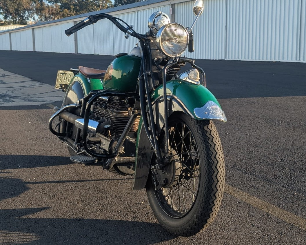 1941 Indian Four Cylinder Motorcycle - Running - Riding