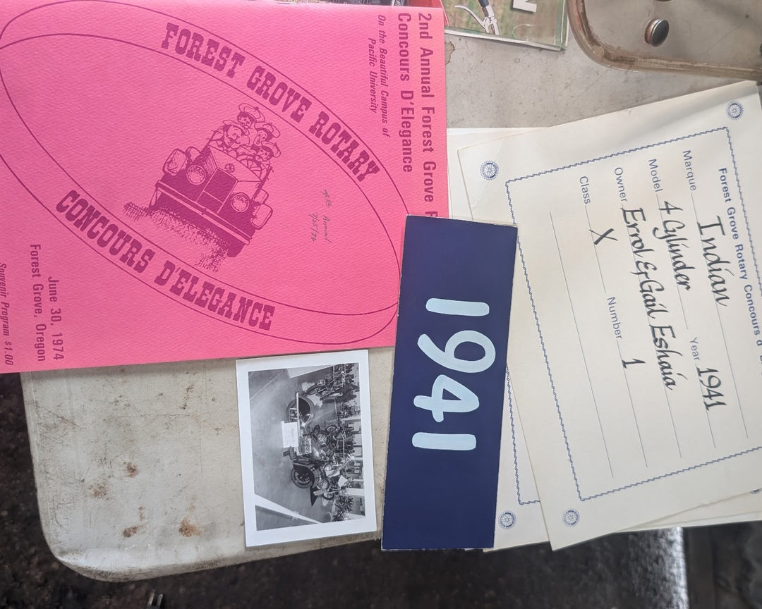 1941 Indian Four Cylinder Motorcycle - Running - Riding