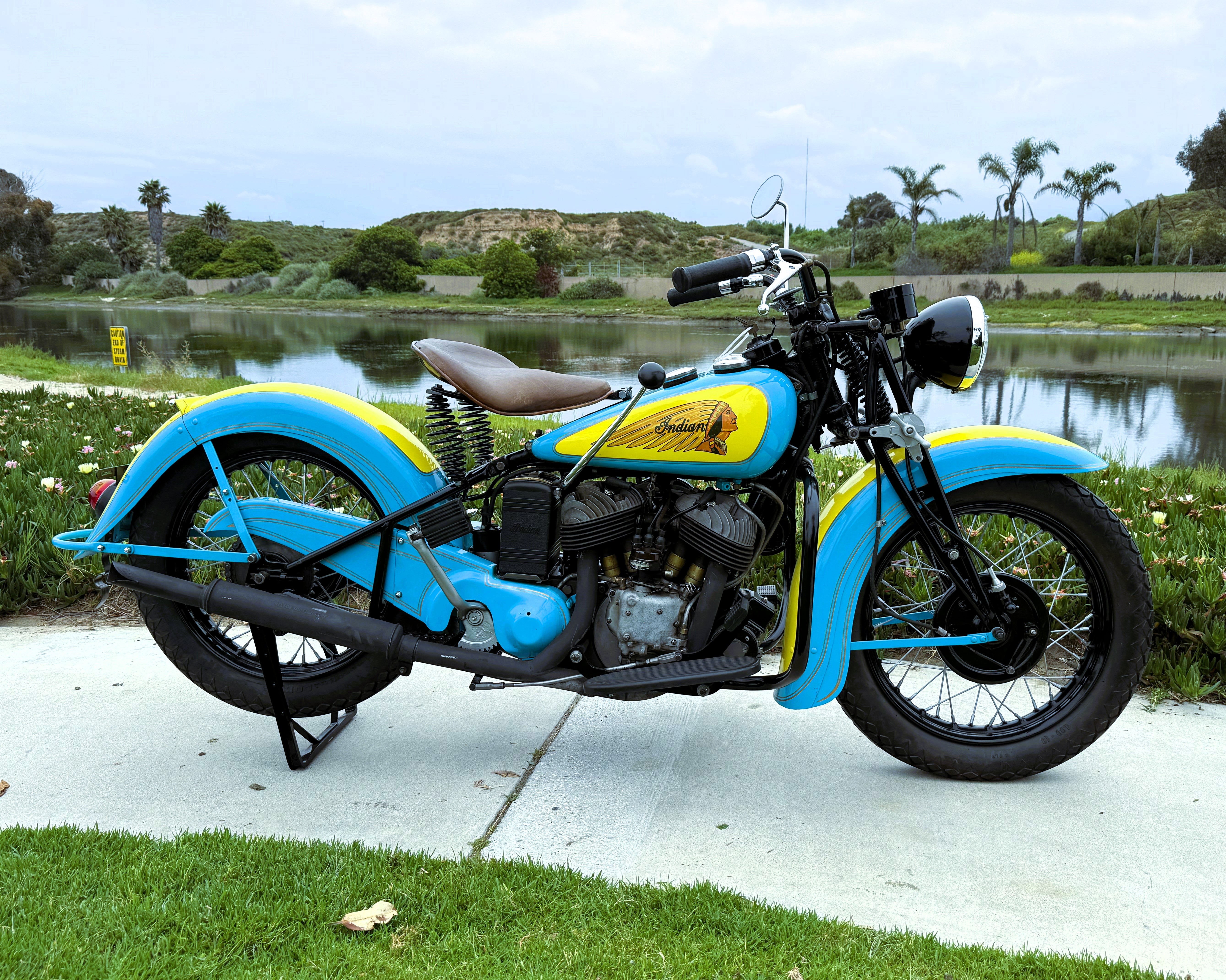 Sold - 1941 Indian 741 JR Scout 500cc - Beautifully Restored